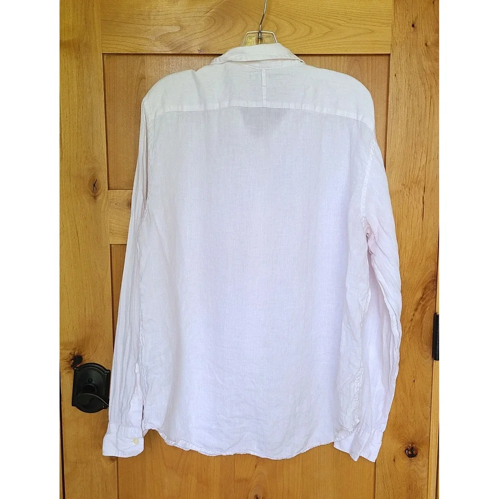 Banana Republic 100% Linen Large Light Pink Button‎ Down Shirt Minimalist Beachy
